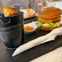 Moving mountains burger and chips  at Sublimmme in Bucharest