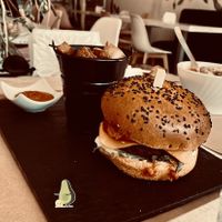 Vegan Cheeseburger with potatoes   at Sublimmme in Bucharest