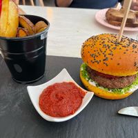 Det burger was delicious and the homemade ketchup was perfect.   at Sublimmme in Bucharest