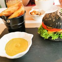 Beyond burger with homemade dressing at Sublimmme in Bucharest