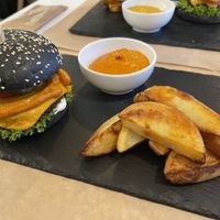 Cheeseburger with a mushroom patty  at Sublimmme in Bucharest