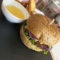 Mustard burger 🍔🌱  at Sublimmme in Bucharest