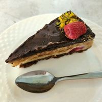 Chocolate-raspberry cake at Sublimmme in Bucharest