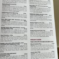 Cake menu  at Sublimmme in Bucharest