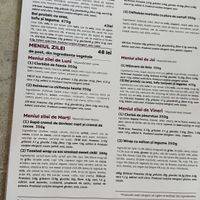 Weekly menu  at Sublimmme in Bucharest