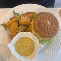 Burger with gluten free bun   at Sublimmme in Bucharest