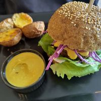 Protein burger at Sublimmme in Bucharest