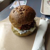 Burger with vegan mayo at Sublimmme in Bucharest