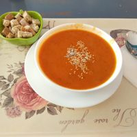 The daily soup, delicious! at Sublimmme in Bucharest