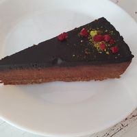Delicious chocolate and almond cake at Sublimmme in Bucharest