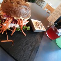 Mustard burger at Sublimmme in Bucharest