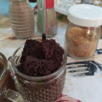 Postre de brownie de chocolate at Alma Natura in Medellin