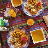 viene con jugo, sopita y un postre #Veganuary at Alma Natura in Medellin