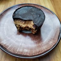 Dark chocolate peanut cake. at Alma Natura in Medellin