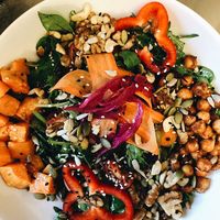 A special “sky blue bowl”, the cafes take on the classic “Buddha bowl”  at Sky Blue Cafe in Bath