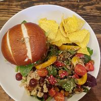 Thai lemongrass burger at Sky Blue Cafe in Bath