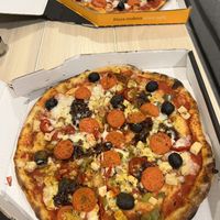 Vegan diavolo classic with extra caramelised onion and olives at Pizza Express in Bicester