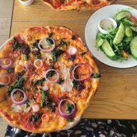 Vegan Padana Romana and Mixed Salad at Pizza Express - Broughton Park in Chester