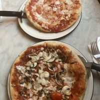 Vegan margheritta (top) Vegan Mushroom (bottom)  at Pizza Express in Canterbury