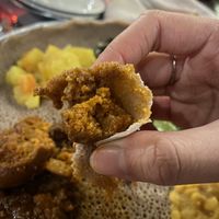 The chickpea dough dish  at Ethiopian Diamond Restaurant in Chicago