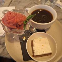 Stem ginger cake and raspberry sorbet at Milano - Clarion Quay in Dublin