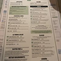 Separate vegan menu   at Milano - Grand Canal Harbour in Dublin