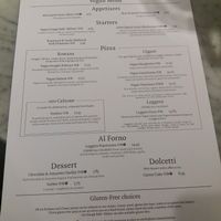 Vegan menu at Milano - Grand Canal Harbour in Dublin