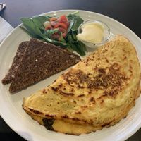 vegan omelette at Petról in Copenhagen