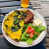 Vegan omelette at Petról in Copenhagen