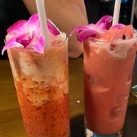 Thai iced milk tea and Thai watermelon juice   at Ssong Thai in Seoul