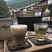 Soy milk latte  at Cup's Italian Coffee House in Zermatt