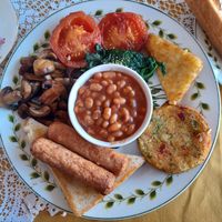 Vegan breakfast at Wishcat Cafe in Bridlington