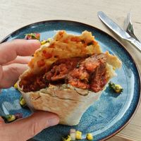 Vegan breakfast burrito at Spitfire Espresso in Glasgow