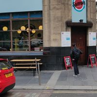 Outside at Spitfire Espresso in Glasgow