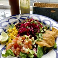 Vegan chorizo bowl.  at Yuca in Rovaniemi