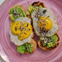 Vegan eggs! at Creme Cafe in Lanzarote