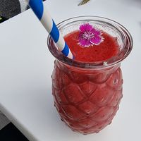 Bluberry smoothie :) at Creme Cafe in Lanzarote