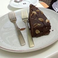 chocolate cake   at Creme Cafe in Lanzarote