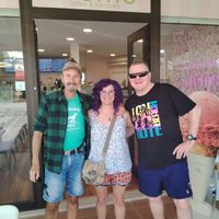 Meeting up with Martin again, friends since 2019. at Creme Cafe in Lanzarote