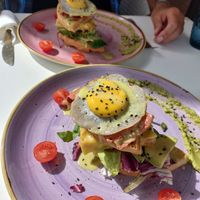 The fabulous Creme vegan Brunch waffle stack 😋 at Creme Cafe in Lanzarote