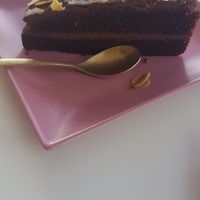 Chocolate cake at Creme Cafe in Lanzarote