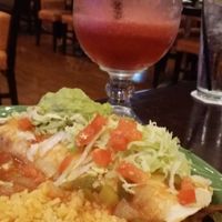 vegetable burrito, no cheese or sour cream and a strawberry margarita at El Sombrero in Melbourne