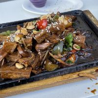 Tofu a la plancha (like vegan ginger beef) #Veganuary at Vegan Dealer in Santiago