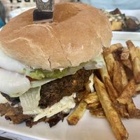 Mounstrosa XL burger  at Vegan Dealer in Santiago