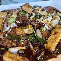 Mix seitan tofu Mongolian  at Vegan Dealer in Santiago