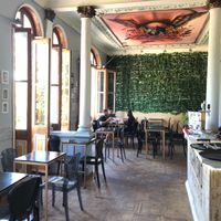 Sittinf area at Vegan Dealer in Santiago