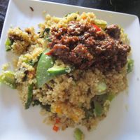 Quinoa and vegetables. at Vegan Dealer in Santiago