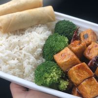 General Tso Tofu and Spring Rolls at Ye's Asian Vegan Kitchen in Hilliard