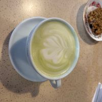 Matcha latte with soy milk   at Rocket in St Johns