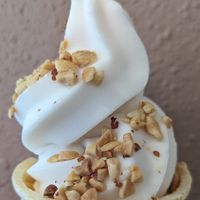almond milk with crushed peanuts at Frenzi Frozen Yogurt in Gresham